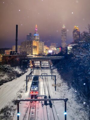 Snowy Scene in Cleveland