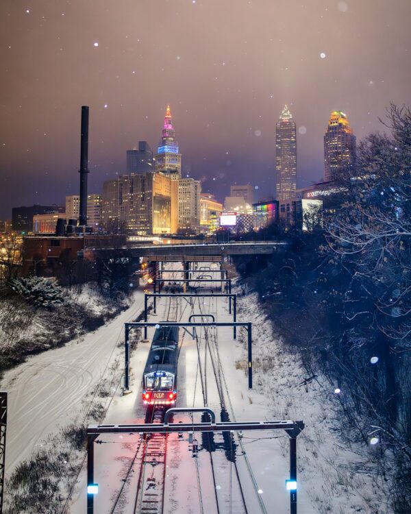 Snowy Scene in Cleveland